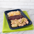 Marmitinha 250g - Salmão assado com batatas, arroz com cenoura e feijão vermelho
