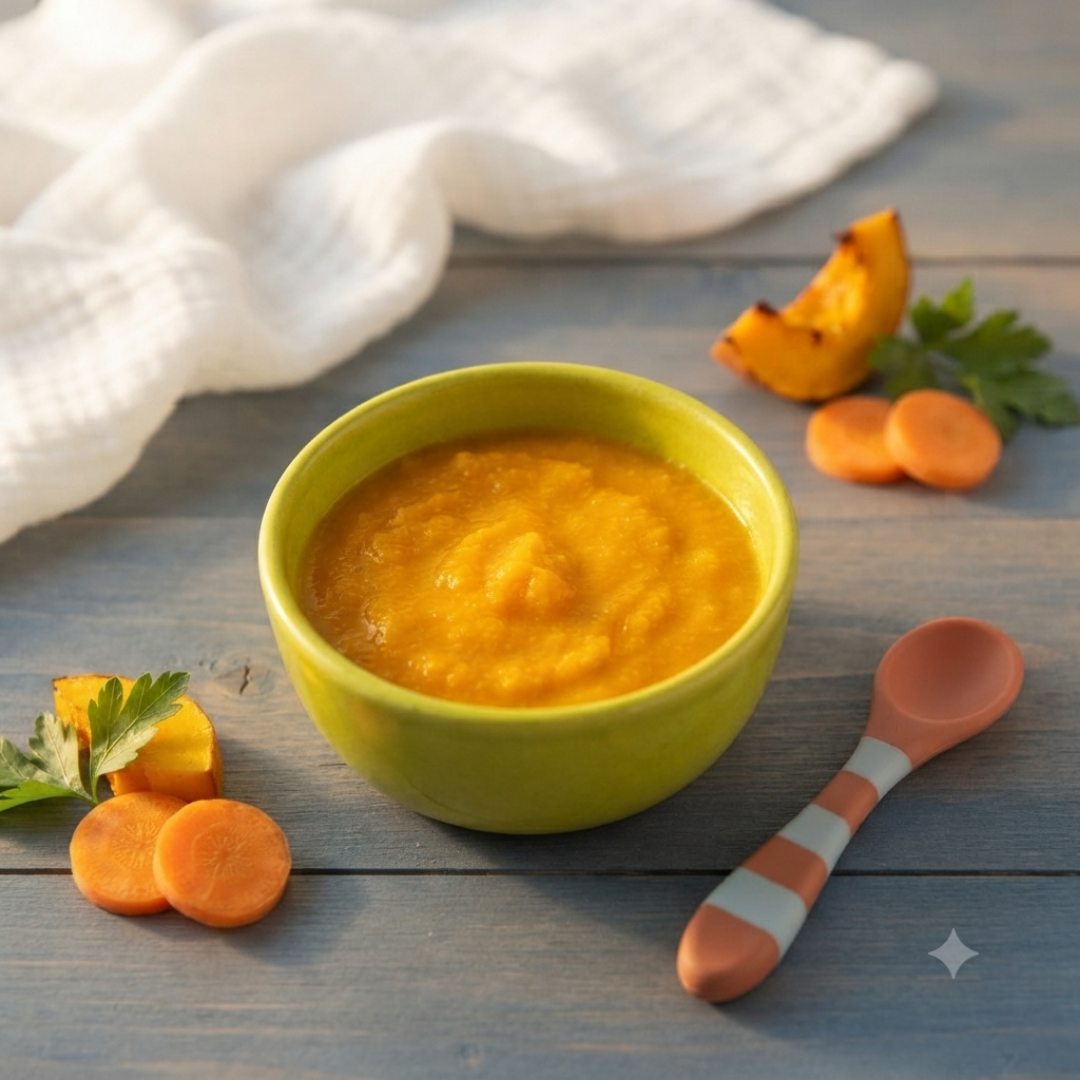 200g - Purê de Abóbora com Cenoura - Cubinhos